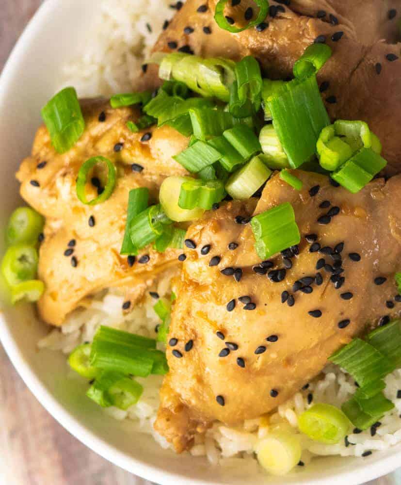 This soyaki teriyaki chicken recipe is delicious. It can be made in the instant pot as well as a crock pot. Simple dump meal that is healthy, quick, and easy.