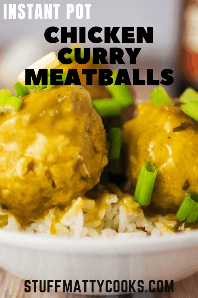 Instant Pot Chicken Curry Meatballs are a combo of two favorites. Meatballs and chicken curry. 