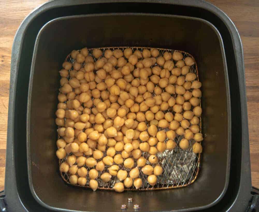 chickpeas in air fryer basket