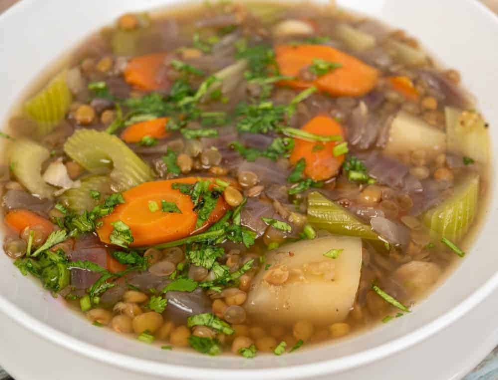 Instant Pot Lentil Soup is Tasty and Easy to make. Lip smacking and loaded with vegetables.