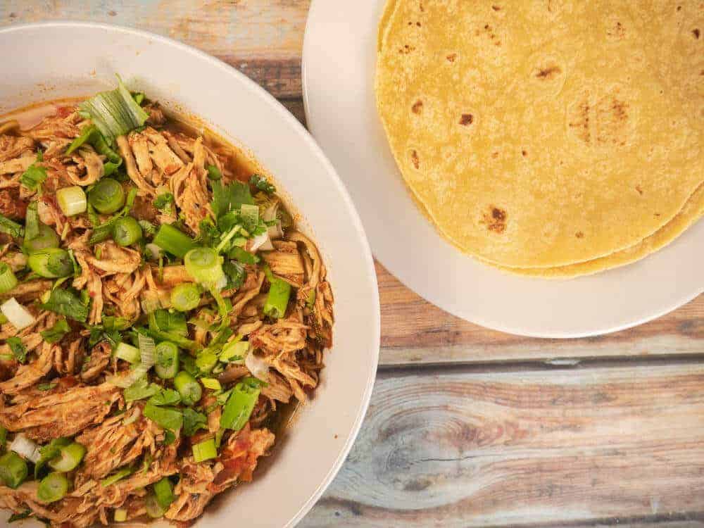 Instant Pot Pulled Chicken at tortillas.