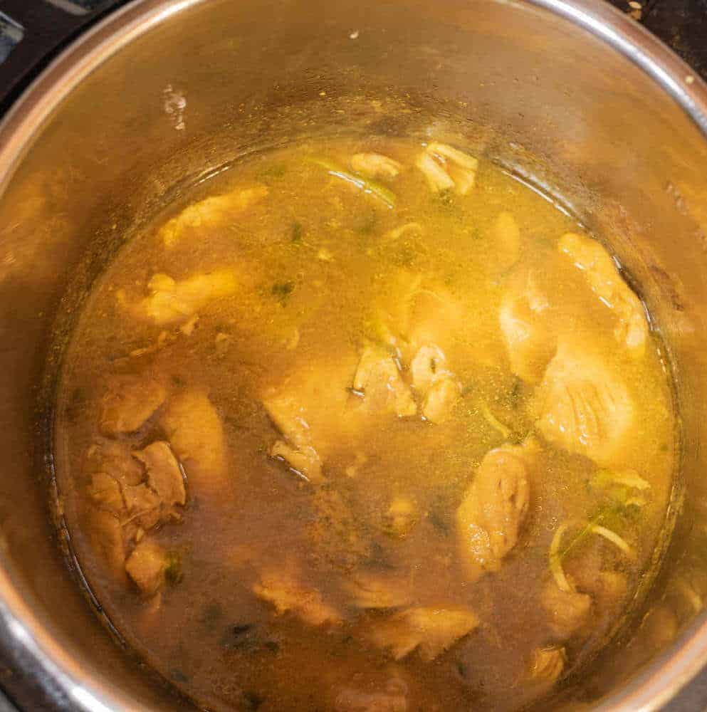 Chicken Curry done cooking in the Instant Pot.