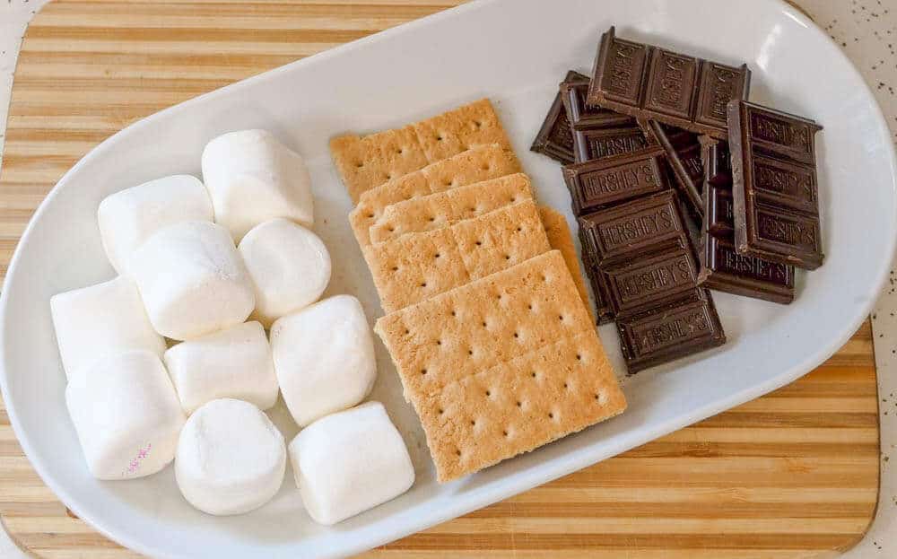 s'mores ingredients from above