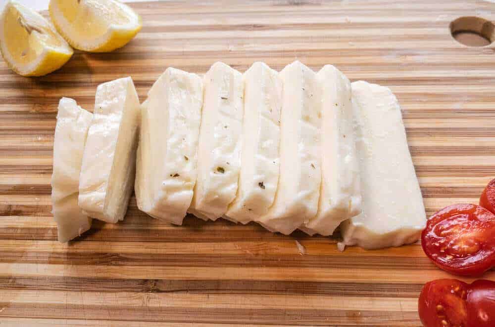 Halloumi Cheese cut into slices