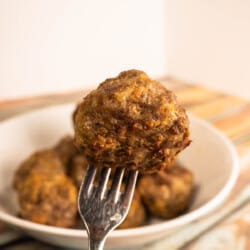 air fryer meatballs close up