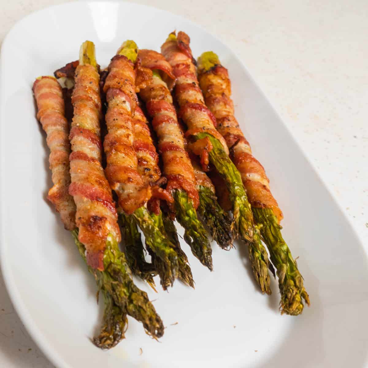 Asparagus bacon wrapped and cooked in the air fryer