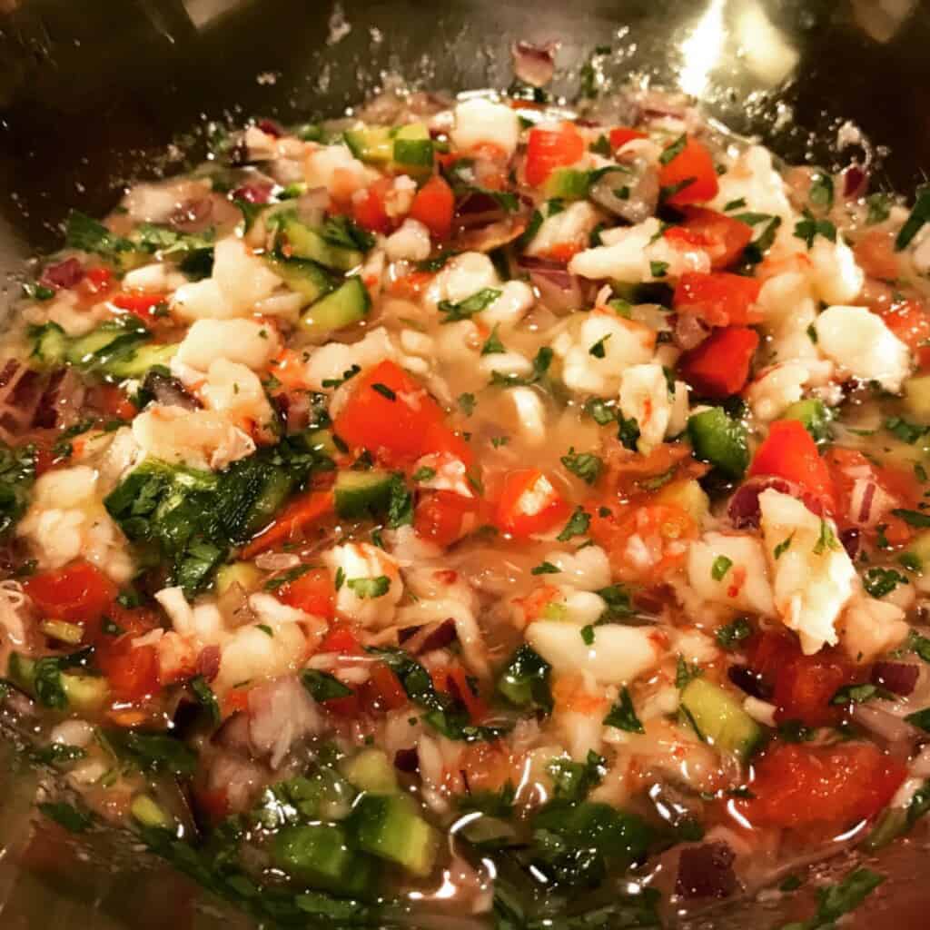 shrimp ceviche close up featured image