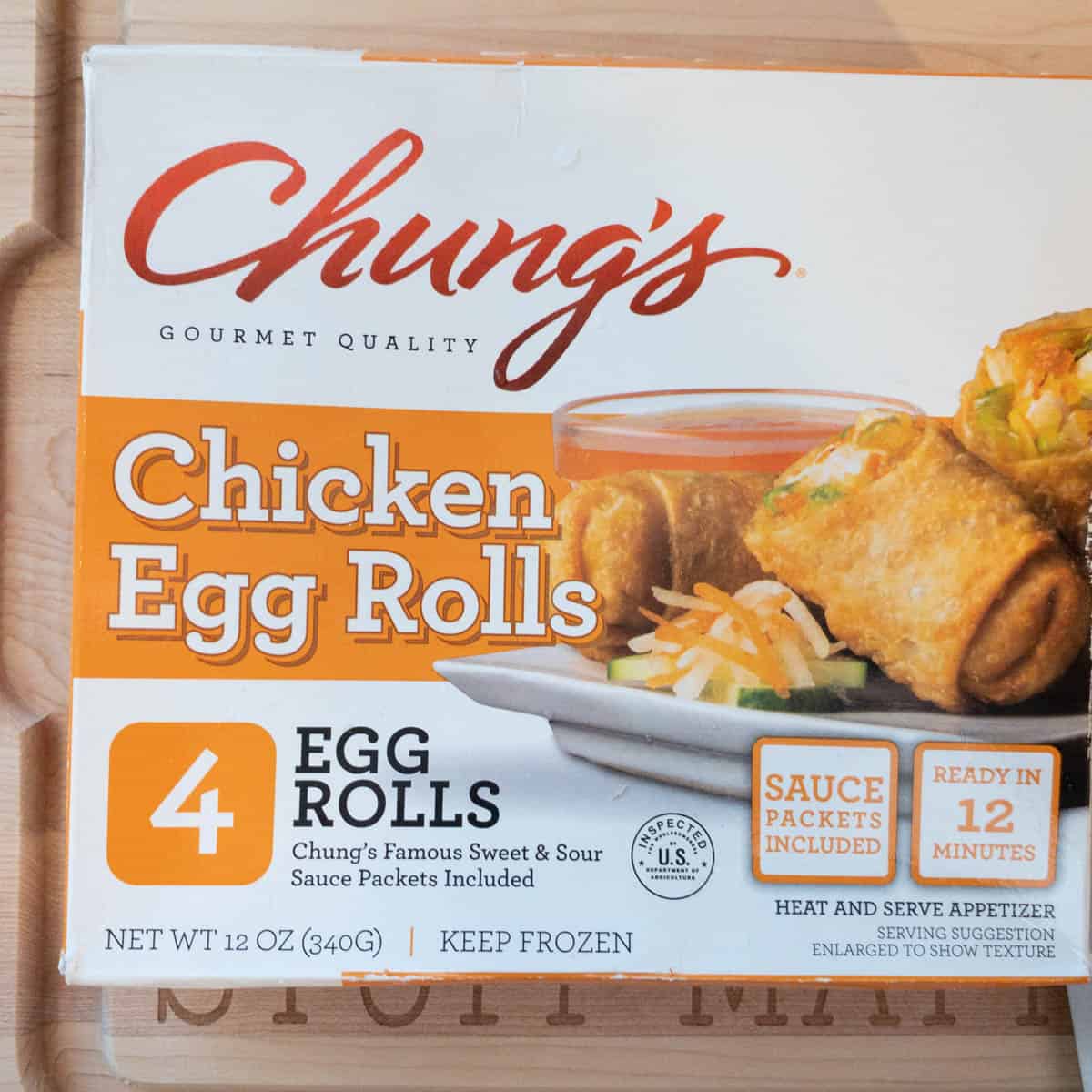 box of chungs eggrolls as ingredients