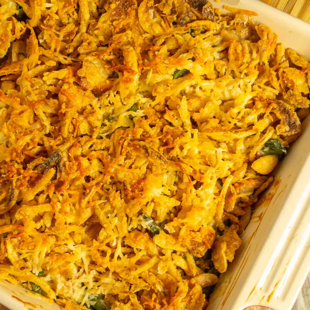 Easy Green Bean Casserole (in the Air Fryer!) - Sweetly Splendid