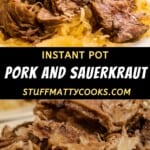 instant pot pork and sauerkraut pinterest pin