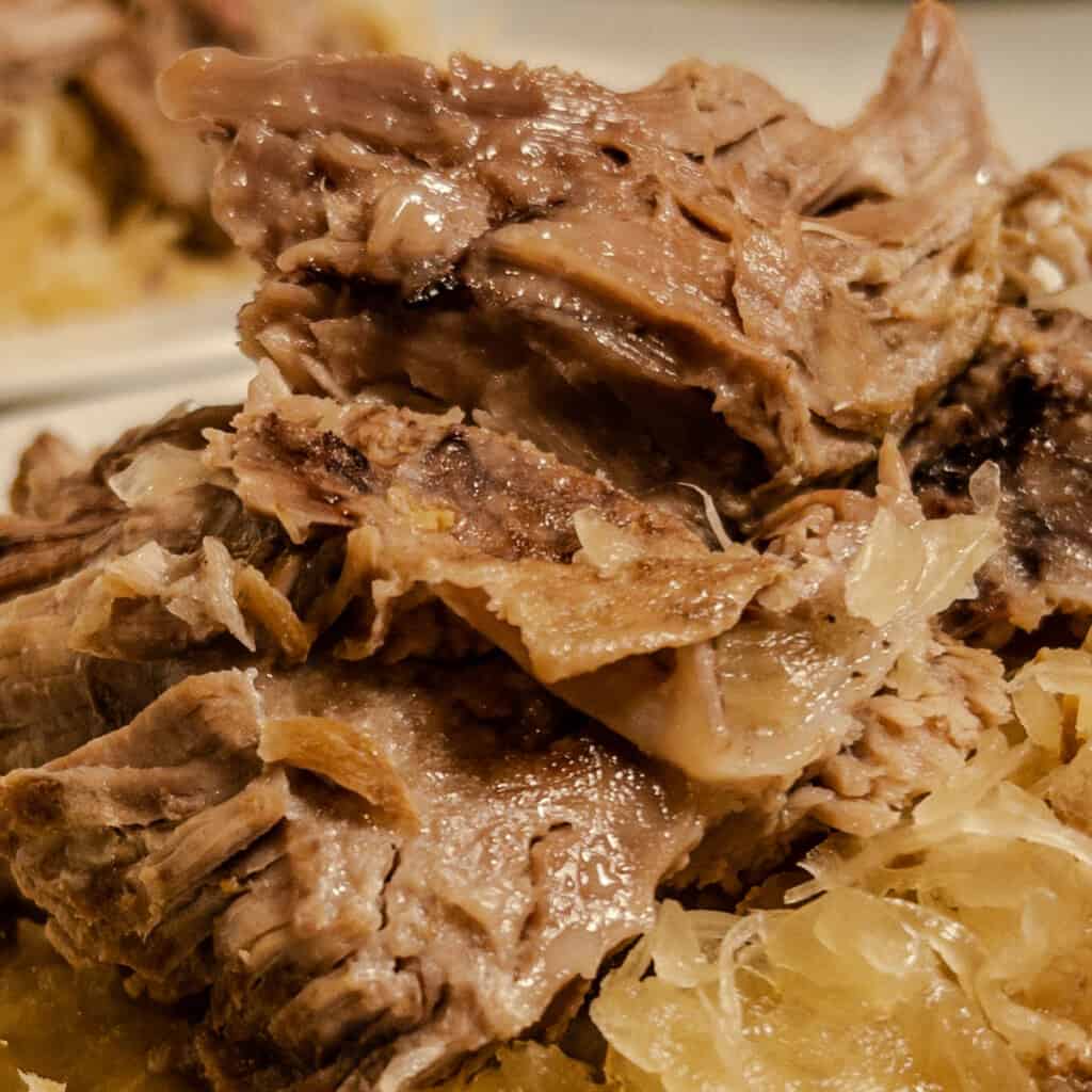 Pork roast in online instant pot with sauerkraut