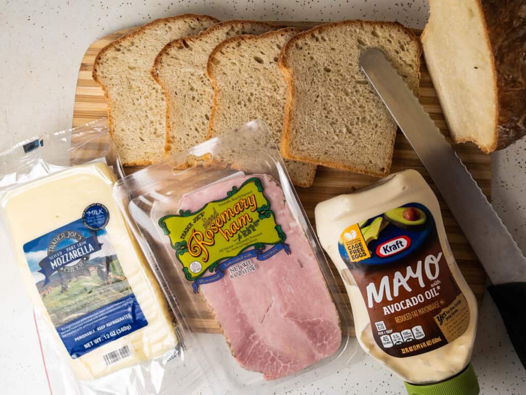 Ham and Cheese Sandwich in the air fryer ingredients