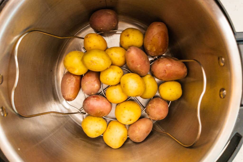 raw potatoes in the ip on trivet