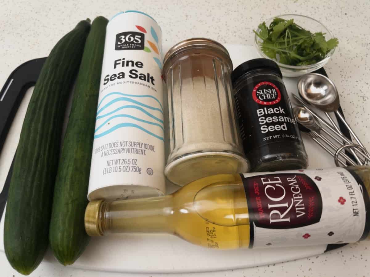 ingredients needed to make asian cucumber salad.