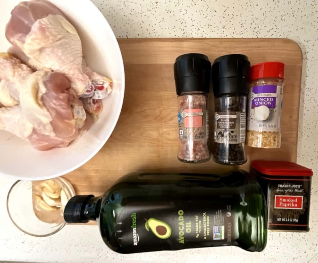 ingredients used to make air fryer black pepper garlic chicken legs