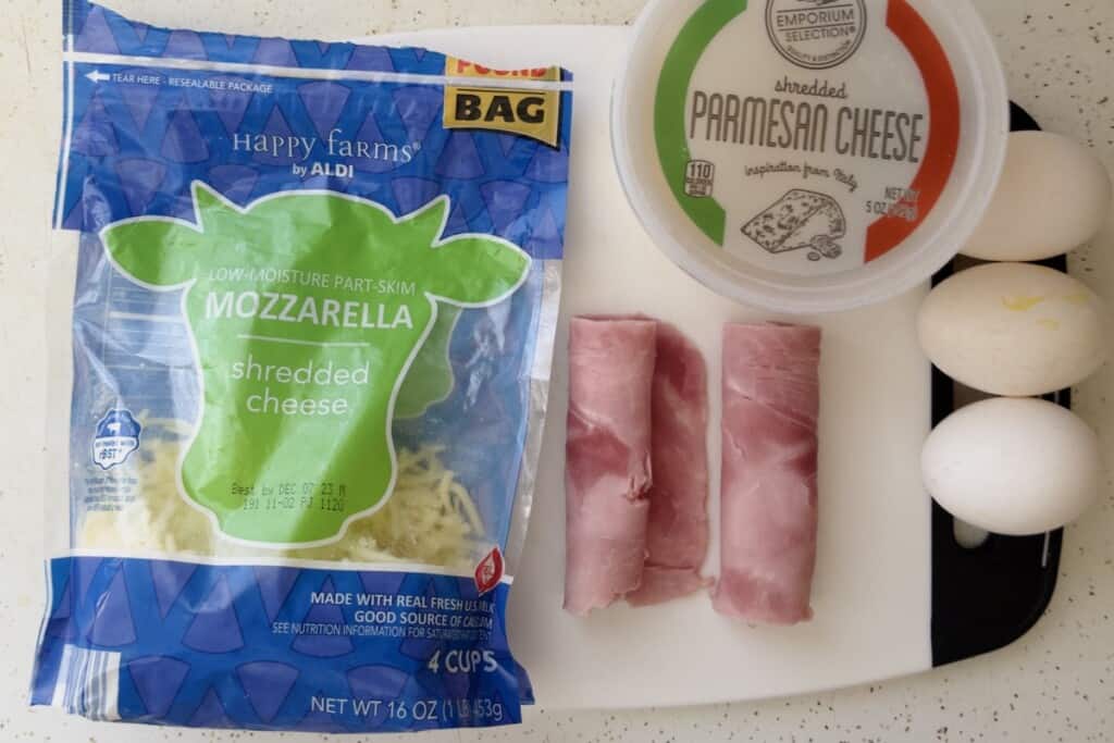 ingredients needed for ham and cheese air fryer omelet