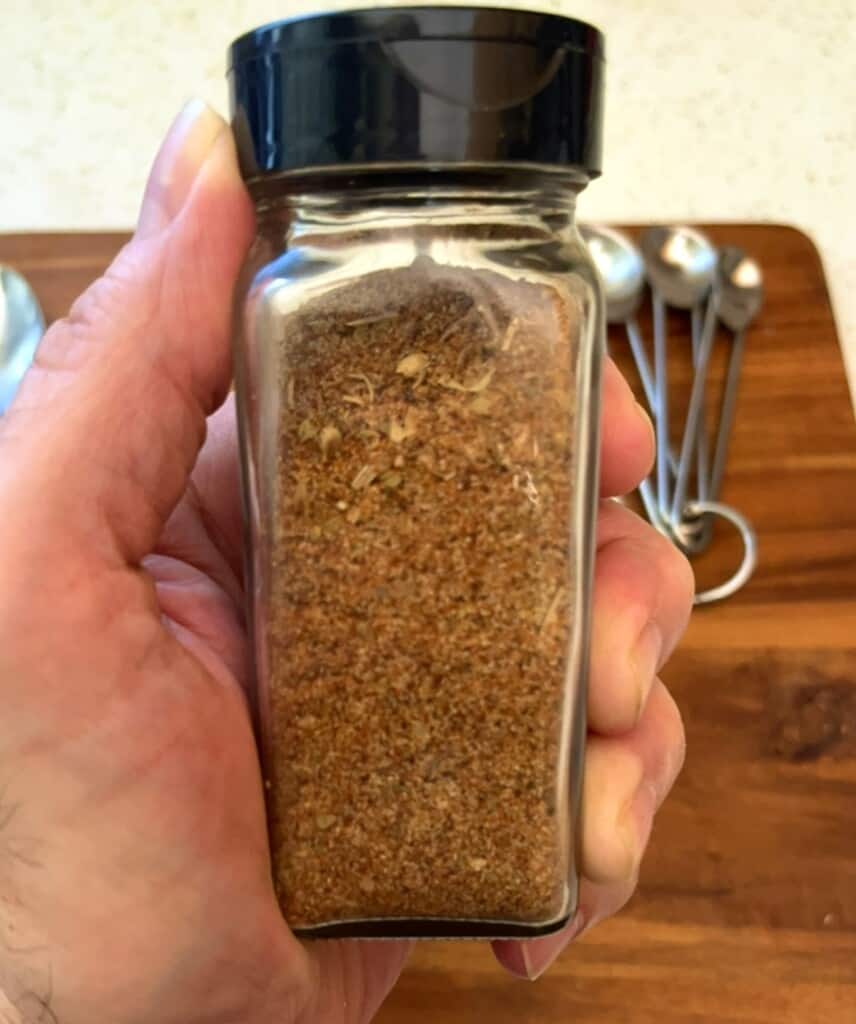 chicken taco seasoning homemade stored in a leftover spice jar