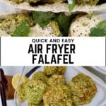 Crispy air fryer falafel made with chickpeas, fresh herbs, and spices, air-fried to golden perfection. A healthy, easy Mediterranean recipe perfect for pitas, salads, or dipping in tzatziki and garlic sauce. #StuffMattyCooks